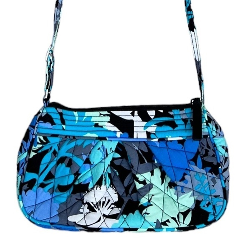 Vera Bradley Camofloral Quilted Mini Crossbody Bag Blue - Picture 12 of 12